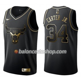 Camiseta Hombre NBA Chicago Bulls Wendell Carter Jr. 34 Nike Negro Golden Edition Swingman